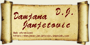 Damjana Janjetović vizit kartica